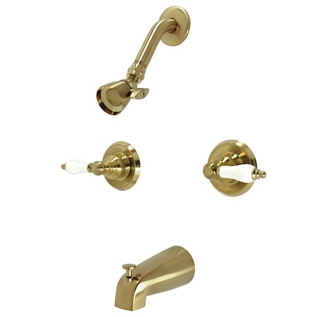 Kingston Brass KB247PL Tub and Shower Faucet, Brushed Brass KB247PL